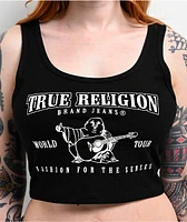 True Religion Logo Black Crop Tank Top