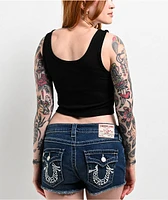 True Religion Logo Black Crop Tank Top