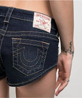 True Religion Low Rise Dark Wash Shorty Shorts