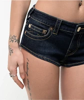 True Religion Low Rise Dark Wash Shorty Shorts