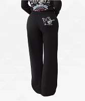 True Religion Lurex Buddha Black Straight Leg Sweatpants