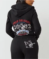 True Religion Lurex World Tour Black Zip Hoodie