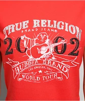 True Religion OG Crystal Buddha Red Crop T-Shirt