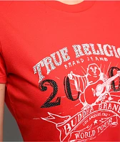 True Religion OG Crystal Buddha Red Crop T-Shirt