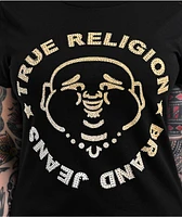 True Religion Ombre Crystal Buddha Black T-Shirt