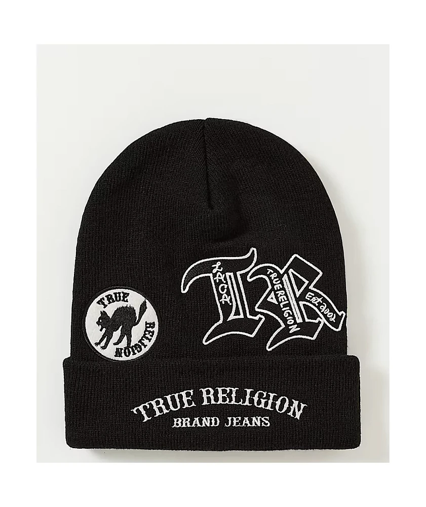 True Religion Patch Black Beanie