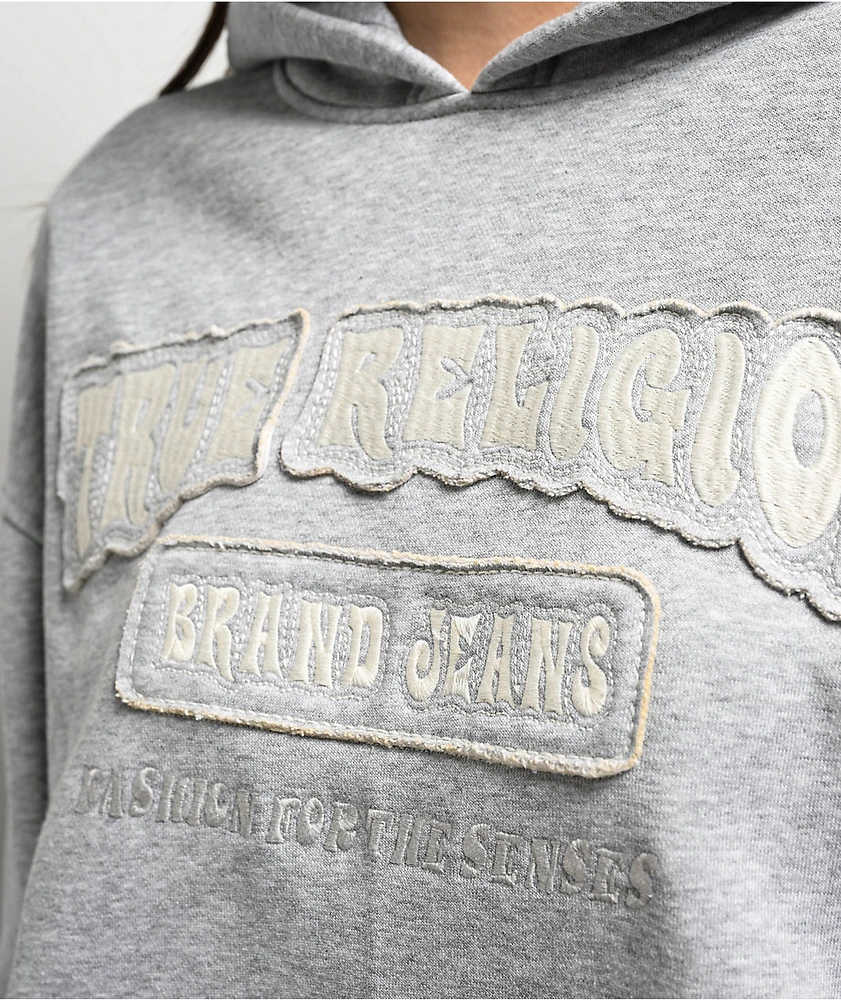 True Religion Patched Boyfriend Grey Hoodie