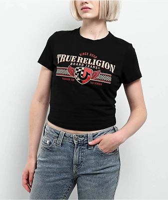 True Religion Racer Black Crop T-Shirt