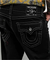 True Religion Ricky Big T Body Rinse Black Relaxed Straight Jeans