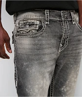 True Religion Ricky Faded Super T Grey Wash Straight Leg Jeans