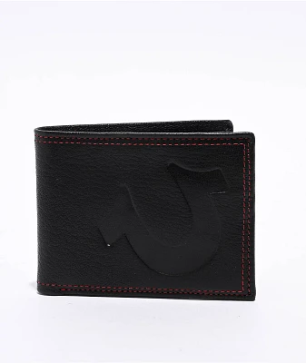 True Religion Stitched Black Bifold Wallet