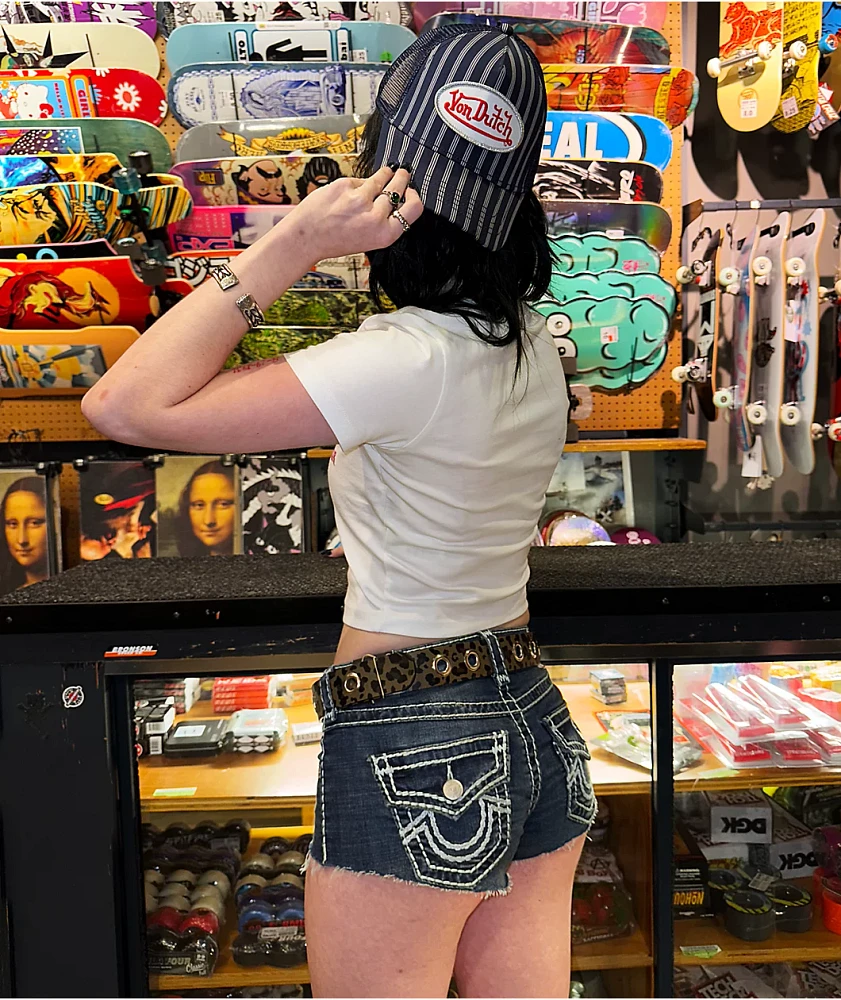True Religion Super T Flap Moondaisy Spicy Shorts