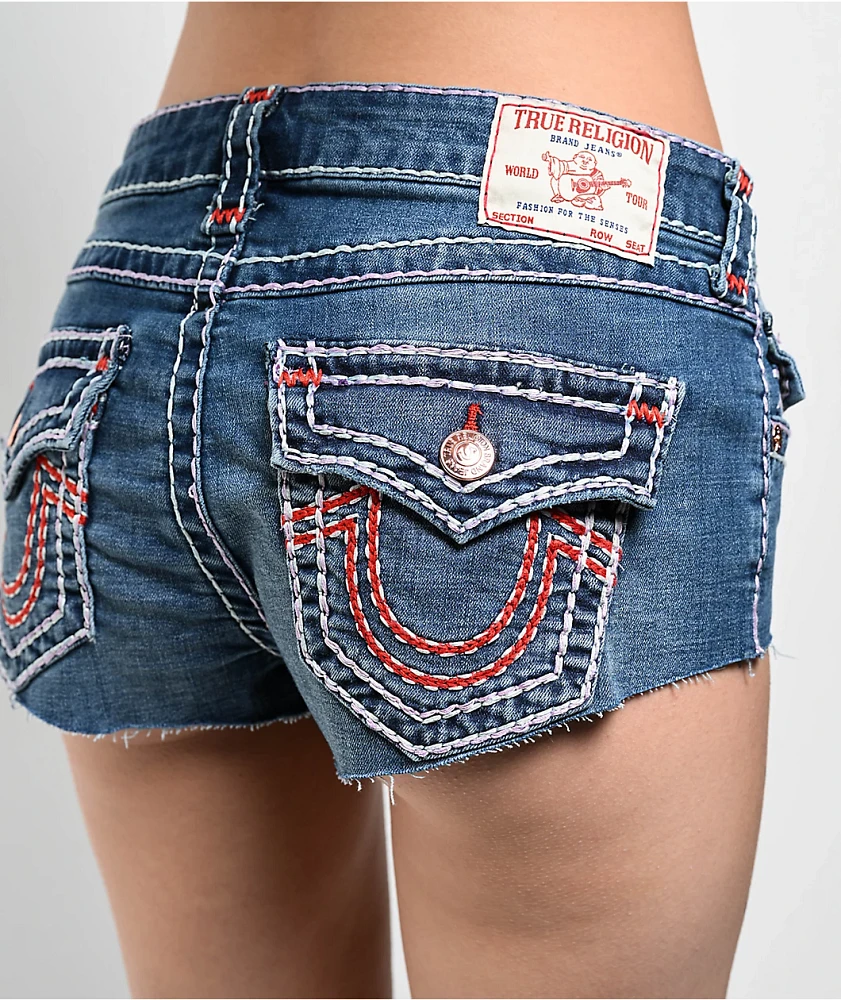 True Religion Super T Flap Wave Lily Spicy Shorts