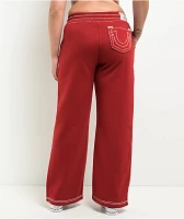 True Religion Super T Fleece Ruby Red Sweatpants