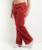 True Religion Super T Fleece Ruby Red Sweatpants