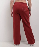 True Religion Varsity Red Dahlia Straight Leg Sweatpants
