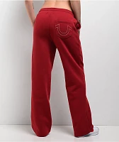 True Religion Varsity Red Dahlia Straight Leg Sweatpants