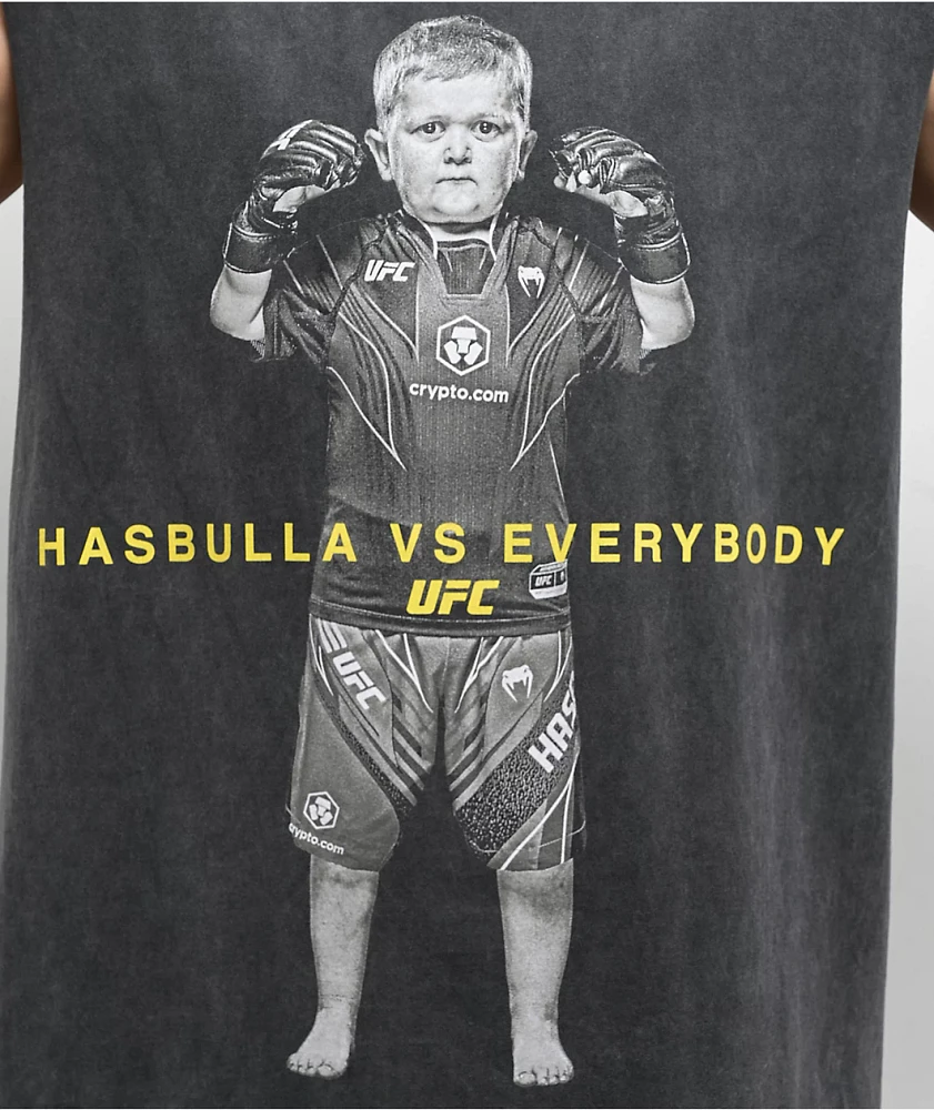 UFC Hasbulla Lone Wolf Black Wash Tank Top