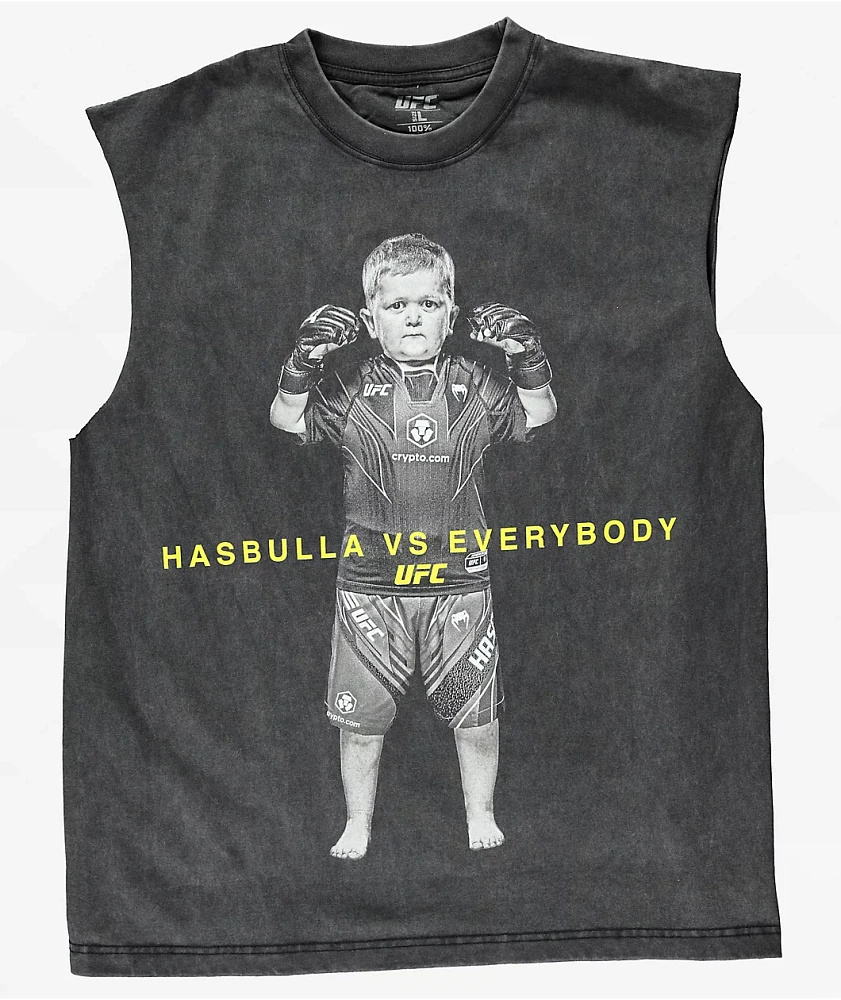 UFC Hasbulla Lone Wolf Black Wash Tank Top