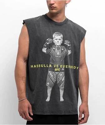 UFC Hasbulla Lone Wolf Black Wash Tank Top