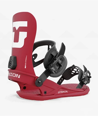 Union Strata Burgundy Snowboard Bindings 2025