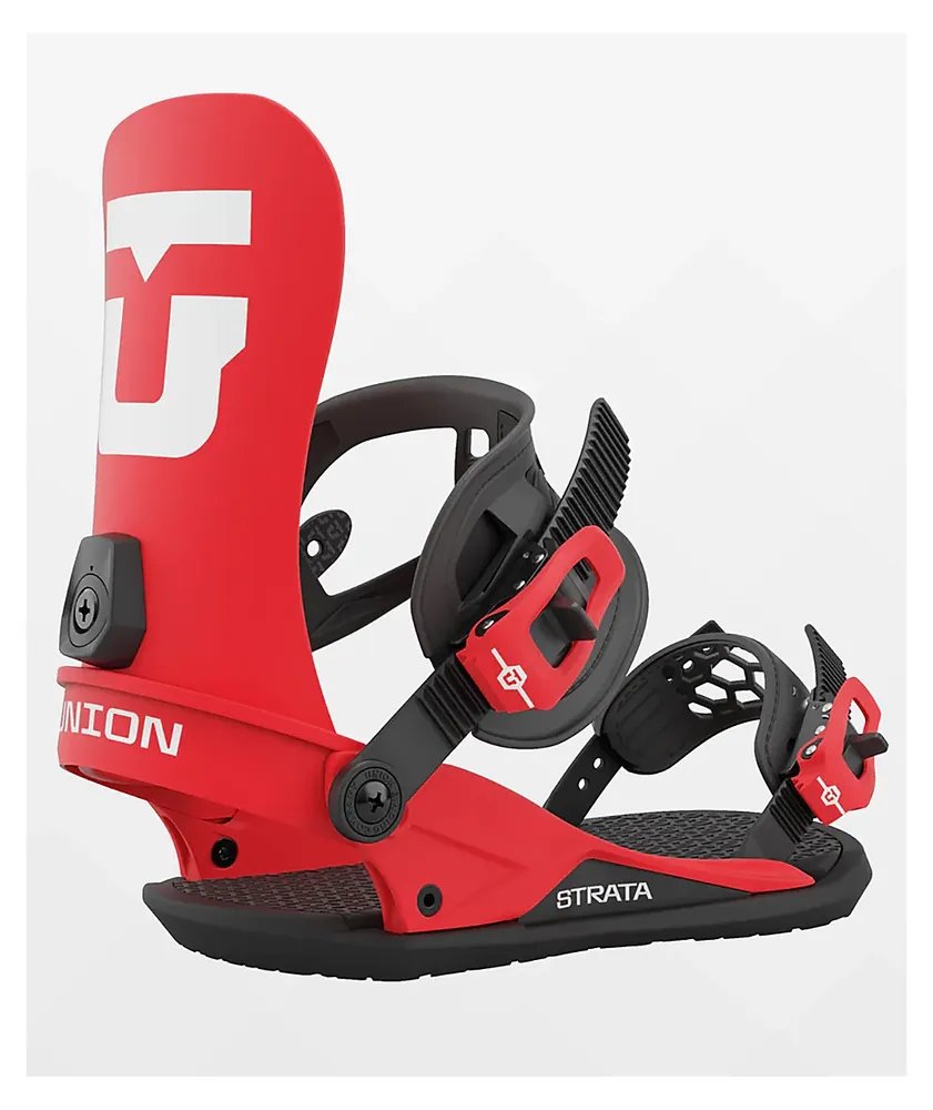 Union Strata Red Snowboard Bindings 2024