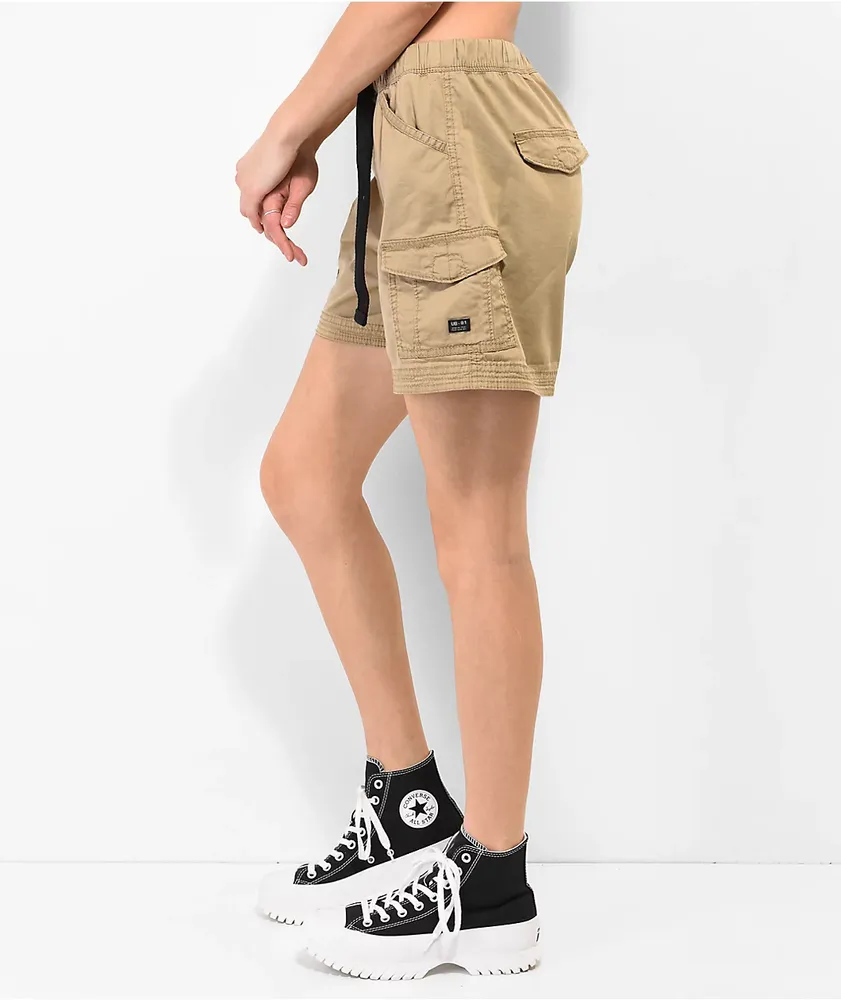 Unionbay Chase Brown Belted Utility Shorts