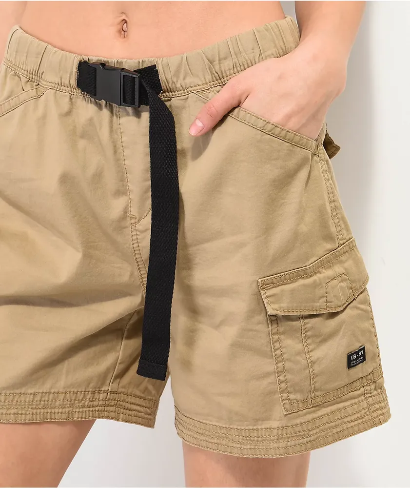 Unionbay Chase Brown Belted Utility Shorts