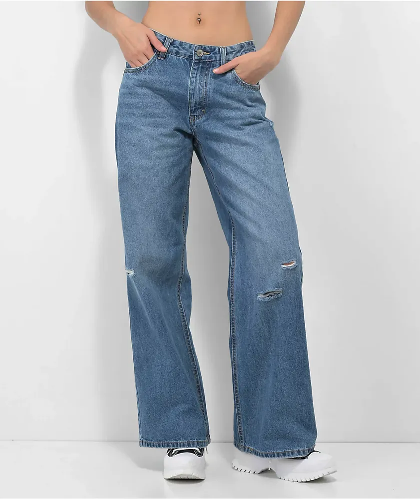 Sterling & Stitch Ultra High Rise Wide Leg Jean - Women's Jeans in Light  Wash