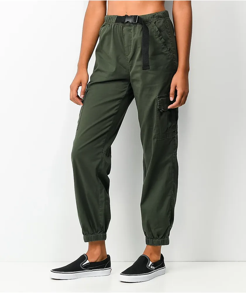 Empyre Creager Olive Green Cargo Jogger Pants