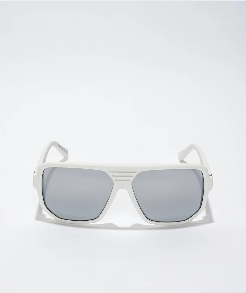 VONZIPPER Roller White Satin & Chrome Sunglasses