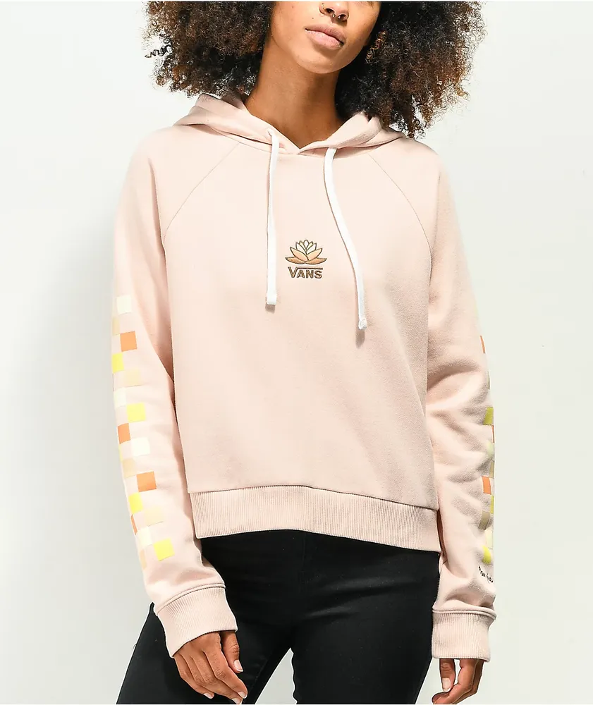 Peach Pink Cropped Hoodie