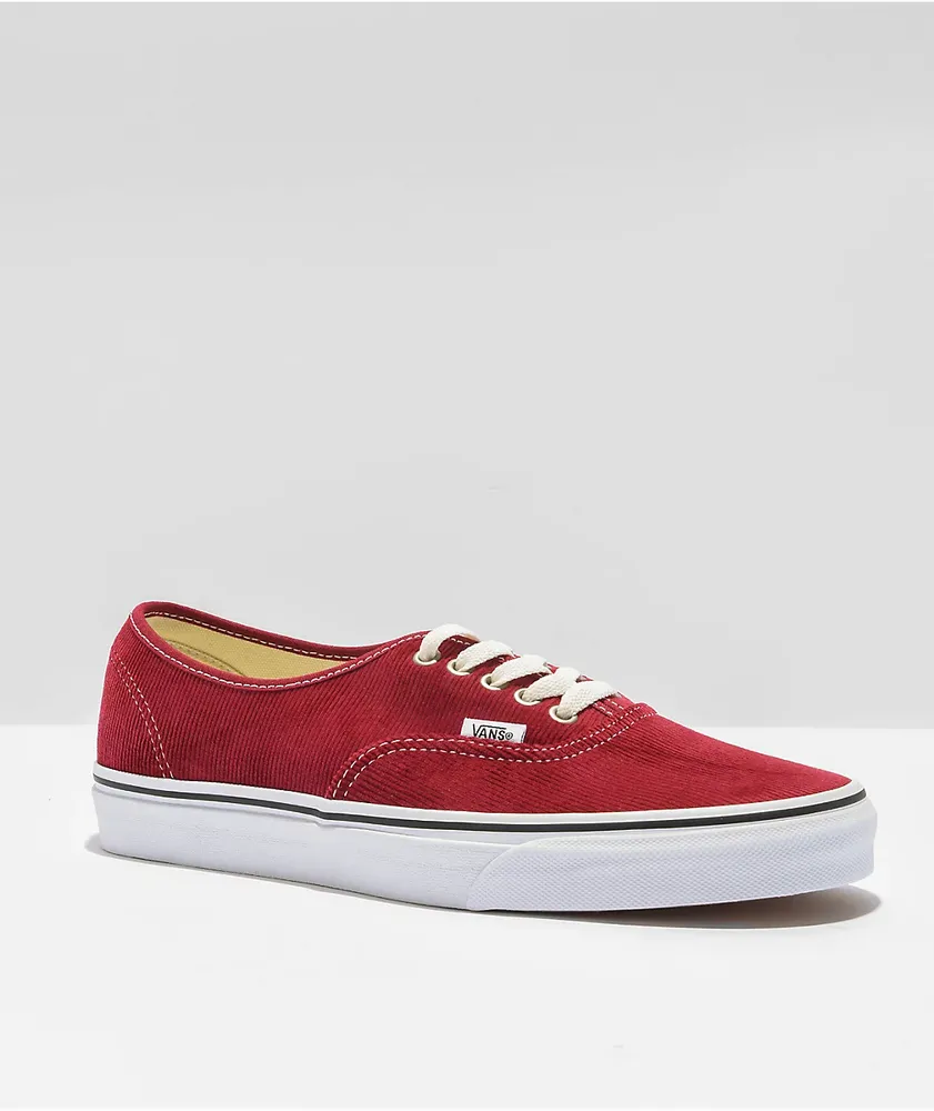 Vans Authentic Corduroy Rumba Red Skate Shoes