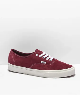 Vans Authentic Pomegranate Pig Suede Skate Shoes