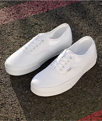 Vans Authentic White Canvas Skate Shoes