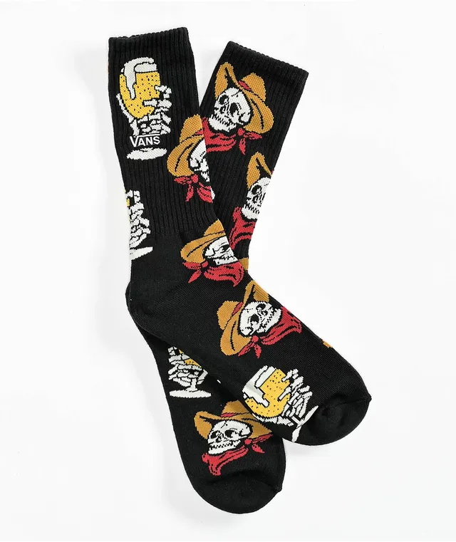 Vans Boys Stormin Glow In The Dark Black Crew Socks