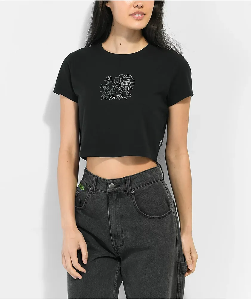 Vans Bloom Tomb Black Crop T-Shirt