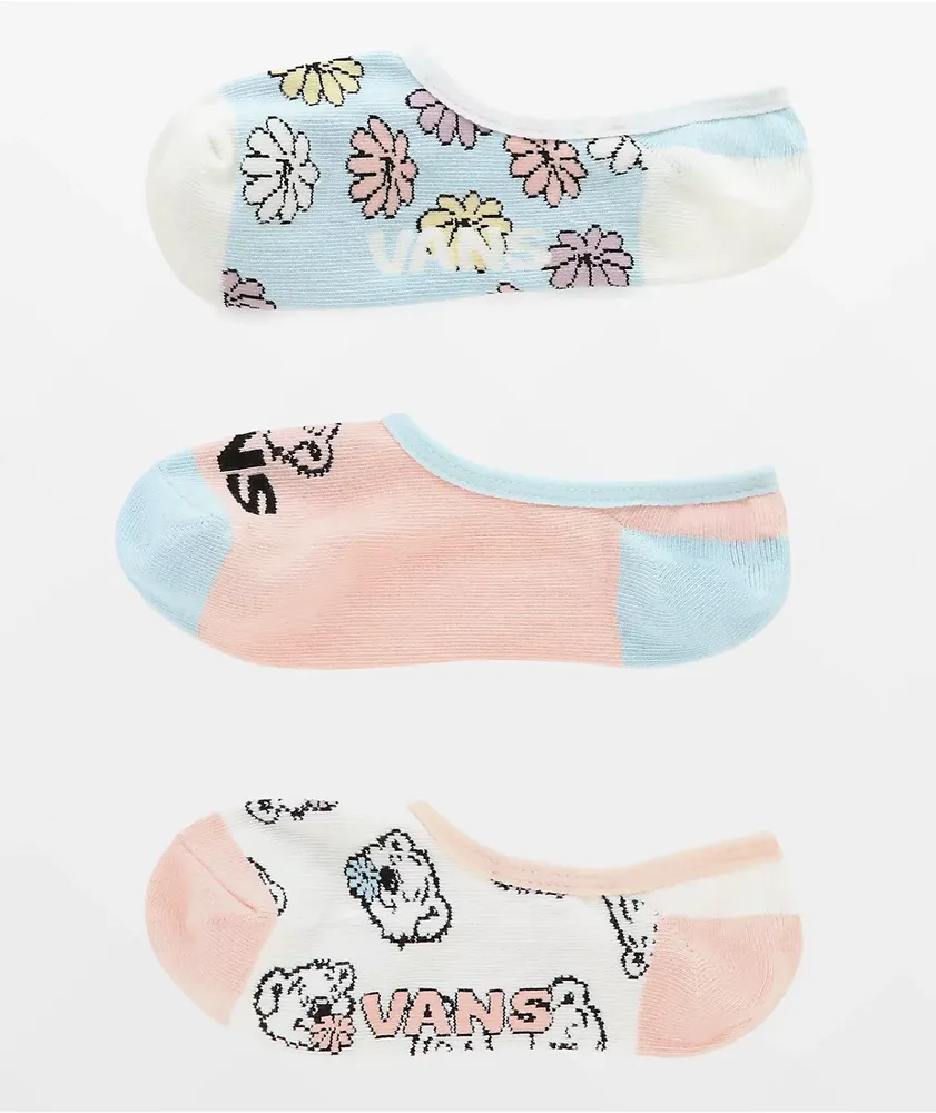 Vans Canoodle Bear Friends 3 Pack No Show Socks