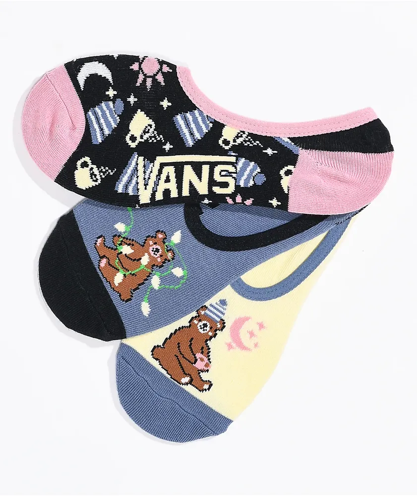 Vans Canoodle Camping Bear 3 Pack No Show Socks