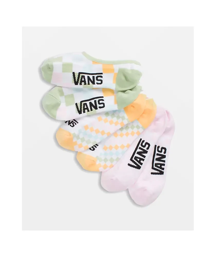 Vans Canoodle Classic Check Pastel 3 Pack No Show Socks