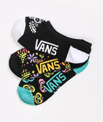 Vans Canoodle Day of The Dead 3 Pack No Show Socks