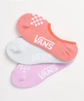 Vans Canoodle Marled Pink, Grey, & Red 3 Pack No Show Socks