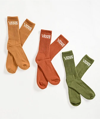 Vans Classic Brown Sugar 3 Pack Crew Socks