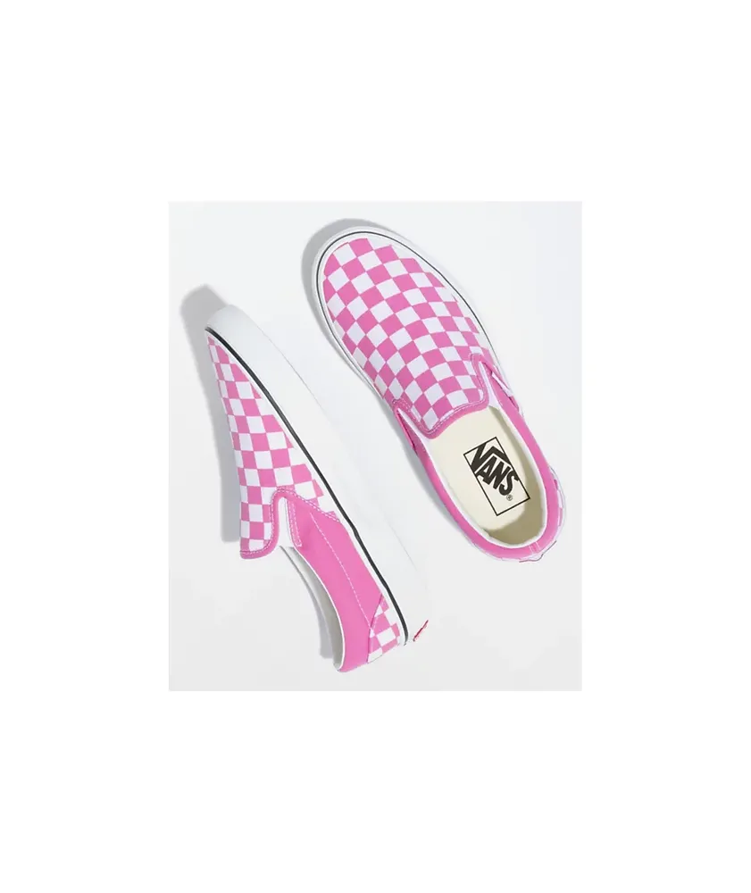 Vans Classic Slip-On Checkerboard Fiji Flower Skate Shoes