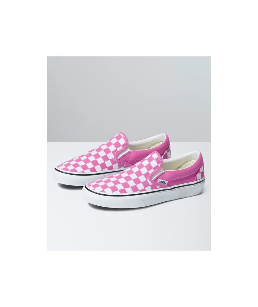 Vans Classic Slip-On Checkerboard Fiji Flower Skate Shoes