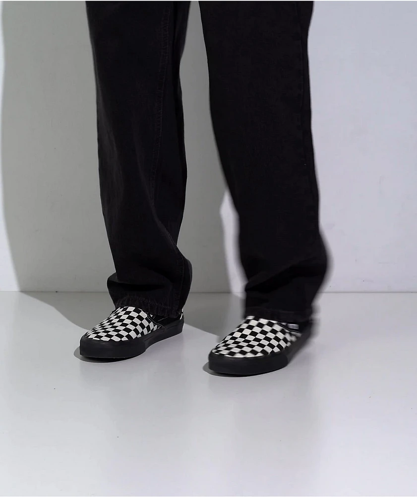 Vans Classic Slip-On Checkerboard White & Black Skate Shoes