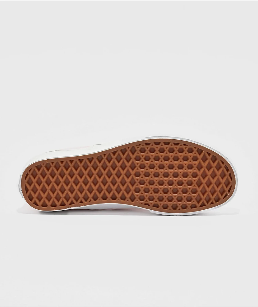 Vans Classic Slip-On Satin Checkerboard Sepia Skate Shoes