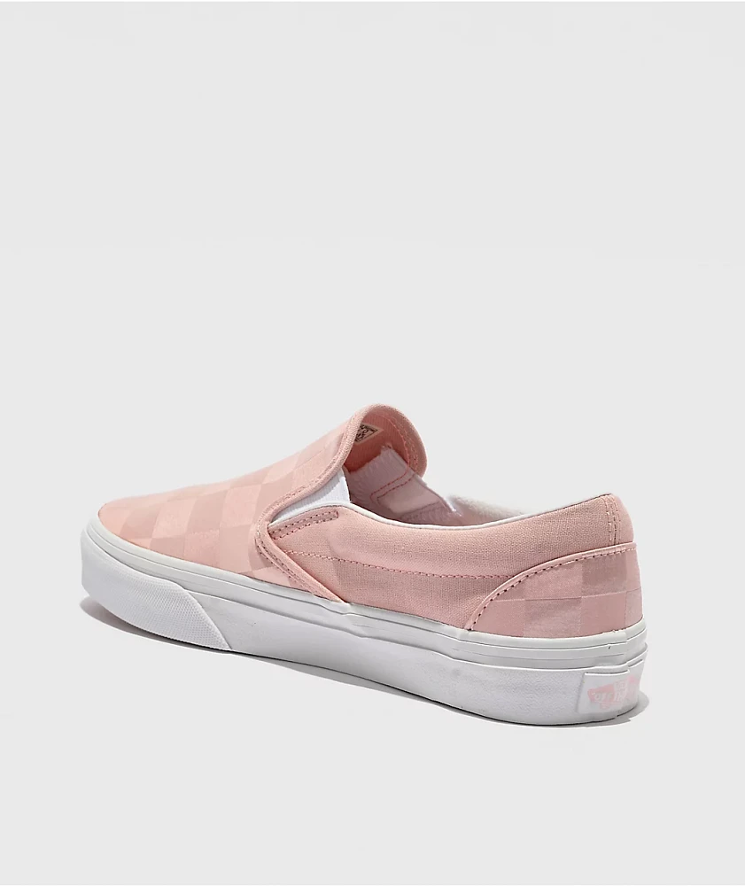Vans Classic Slip-On Satin Checkerboard Sepia Skate Shoes