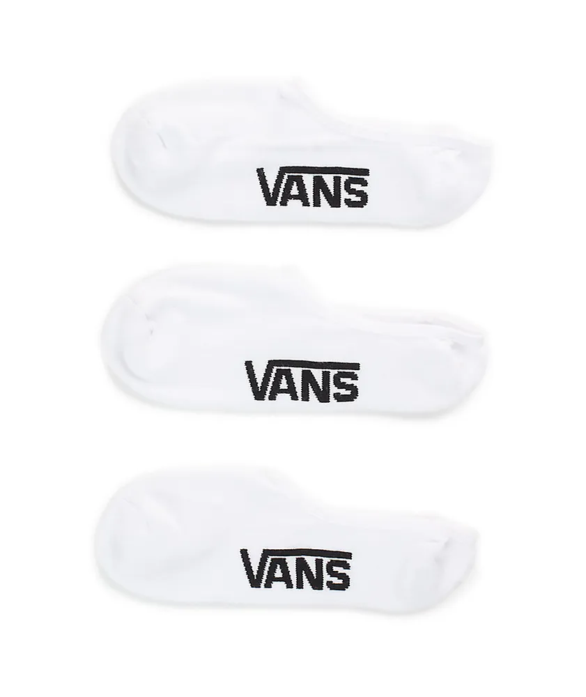 Vans Classic Super 3 Pack No Show White Socks