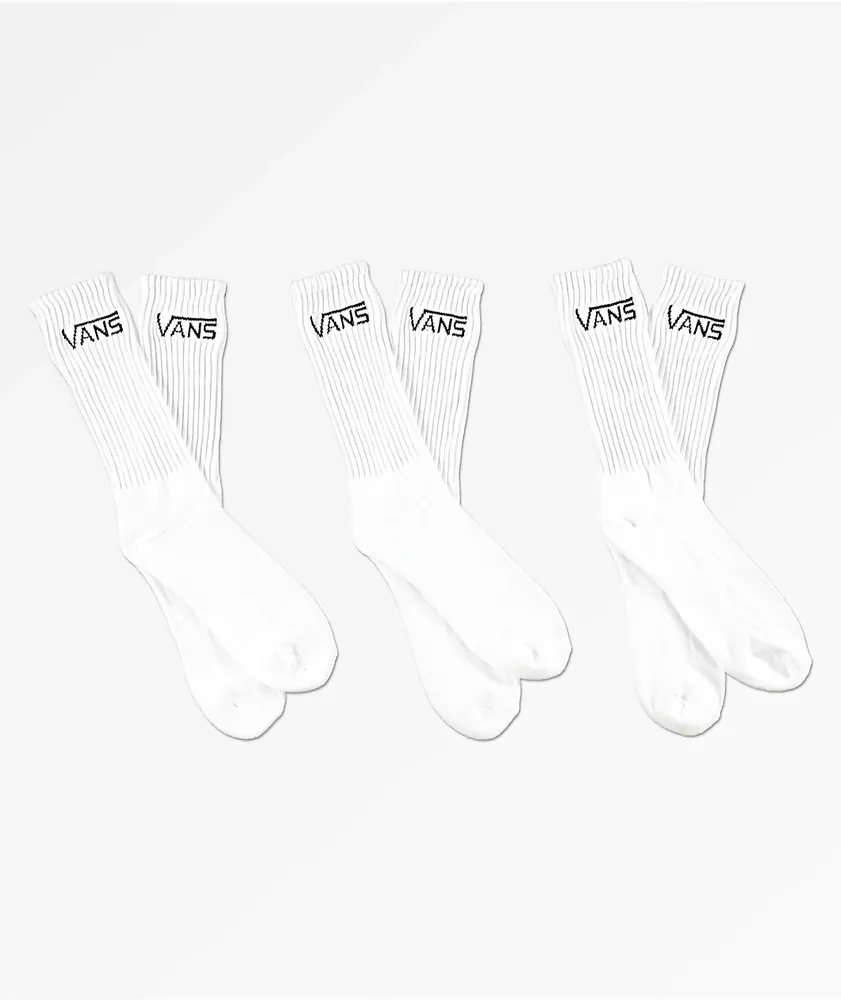 Vans Classic White 3 Pack Crew Socks